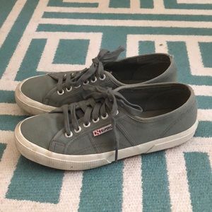 Gray Superga sneakers. Size 39, fit like a US8.